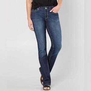 BKE Peyton dark Wash distressed bootcut jeans size 26 Long